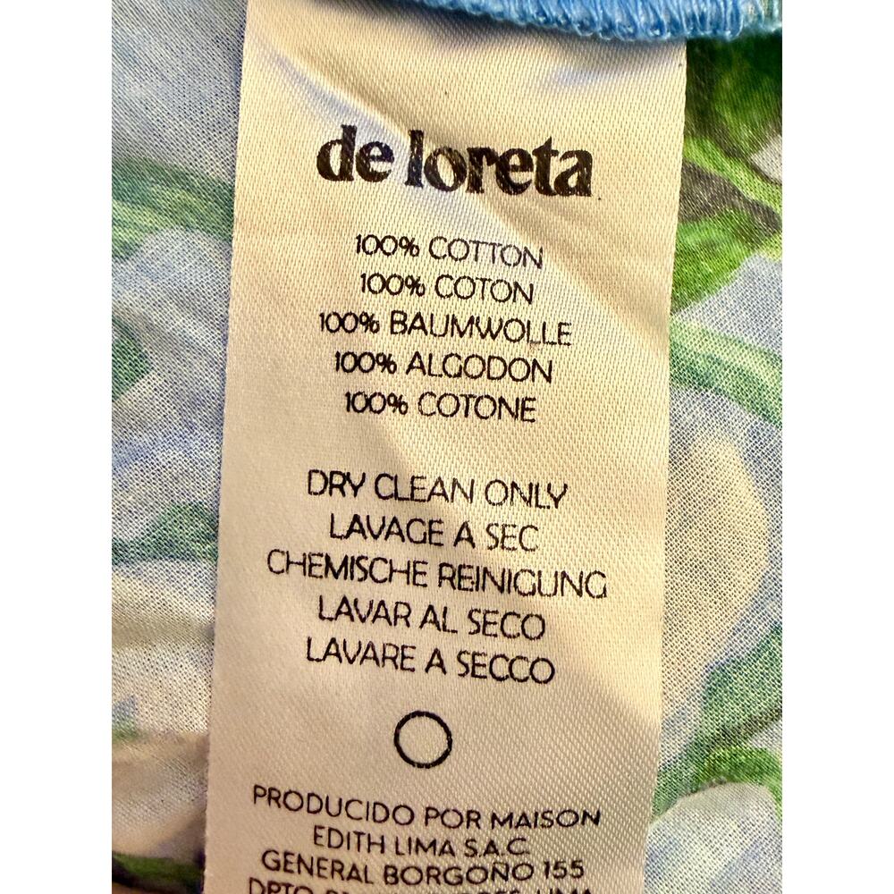 De Loreta Izula Wrap Dress Roco Celeste Blue Floral Long Sleeve Mini Shirtdress - Picture 5 of 6